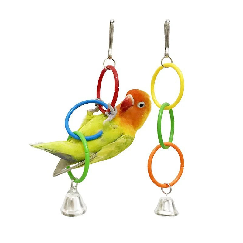 LoryPets Triple-Ring Colorful Bird Swing