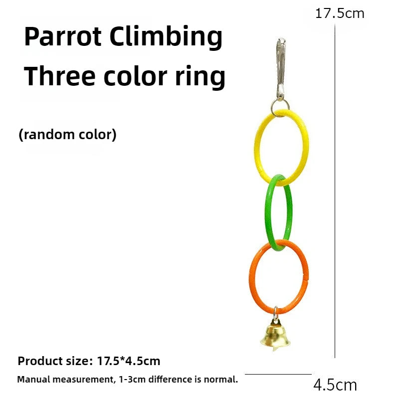 LoryPets Triple-Ring Colorful Bird Swing