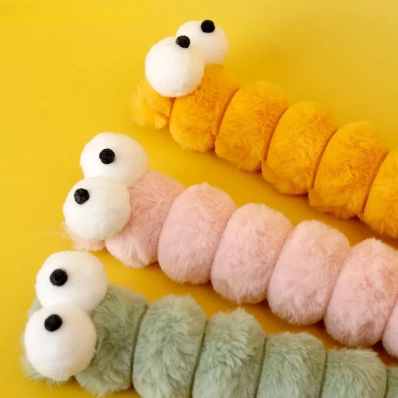 LoryPets Soft Plush Caterpillar Toy – Durable Interactive Cat Chew Toy