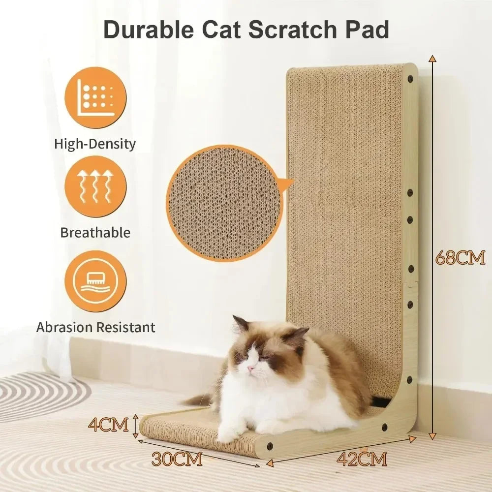 LoryPets L-Shaped Vertical Cat Scratcher – Heavy Duty Furniture Protector