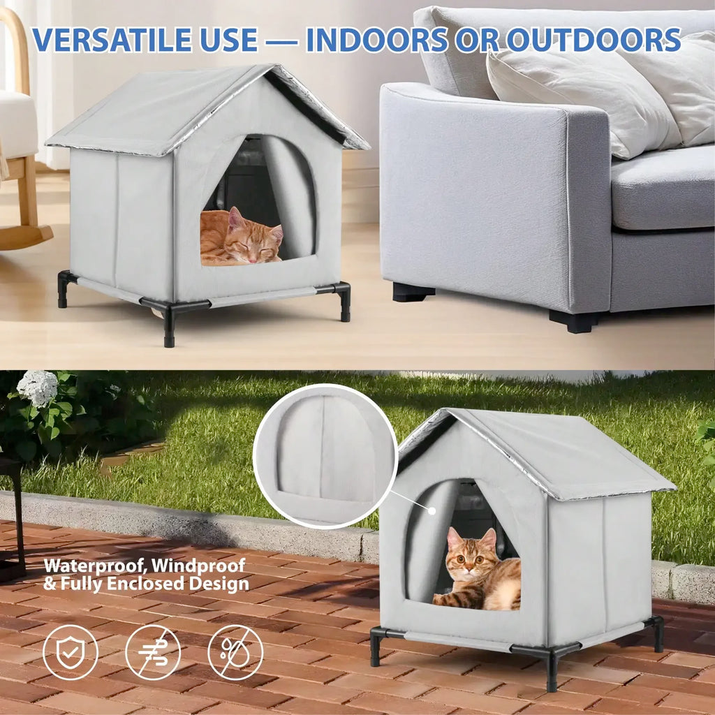 LoryPets Portable Waterproof Cat House – The Ultimate All-Season Pet Home