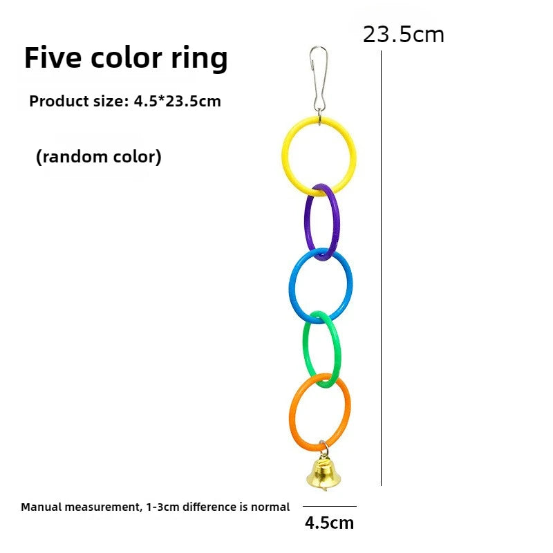 LoryPets Triple-Ring Colorful Bird Swing