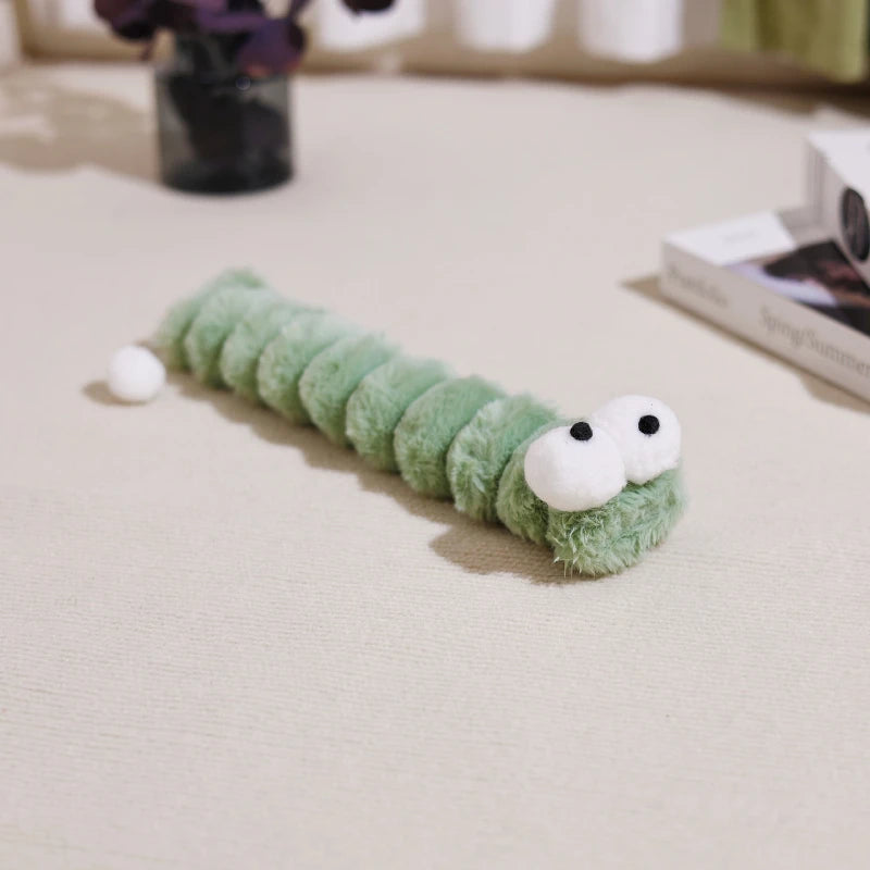 LoryPets Soft Plush Caterpillar Toy – Durable Interactive Cat Chew Toy