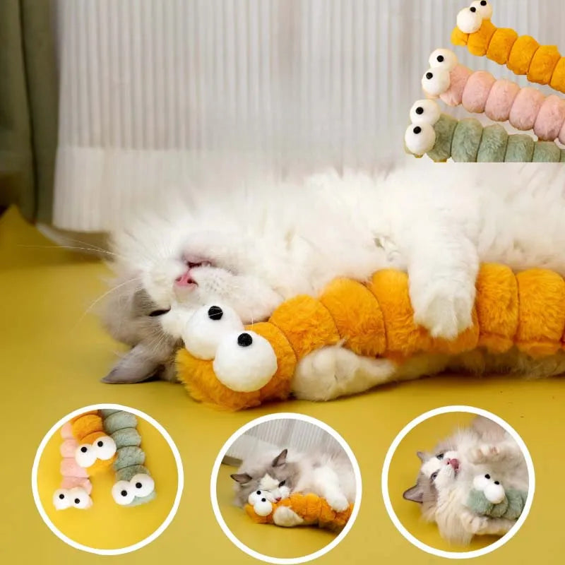 LoryPets Soft Plush Caterpillar Toy – Durable Interactive Cat Chew Toy